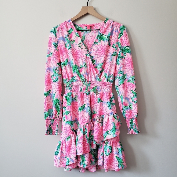 Lilly Pulitzer Cristiana Stretch Mini Dress Size 00 pink blossom try you - Picture 2 of 9